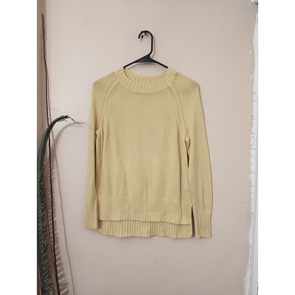 Old Navy Women's Yellow Long Sleeve High Low Tight Knitted  Sweater Size XS